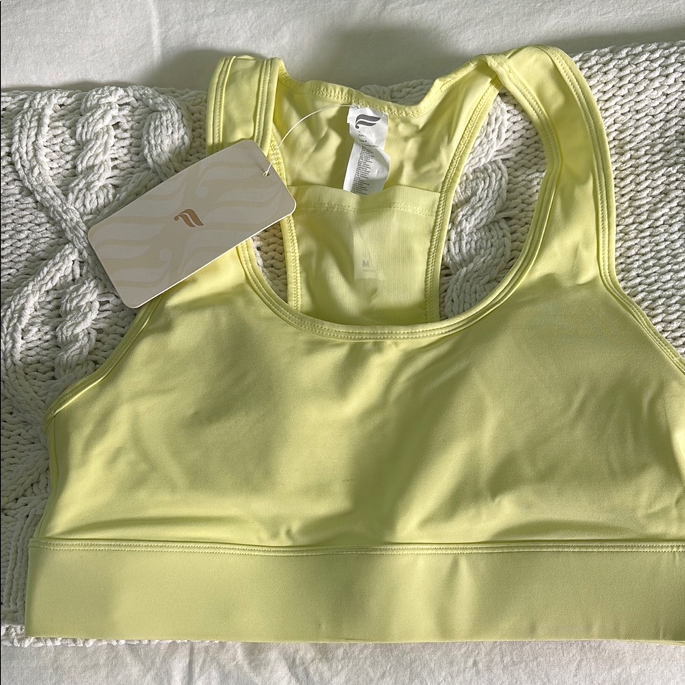 Yellow Racerback Sports Bra with Medium Support